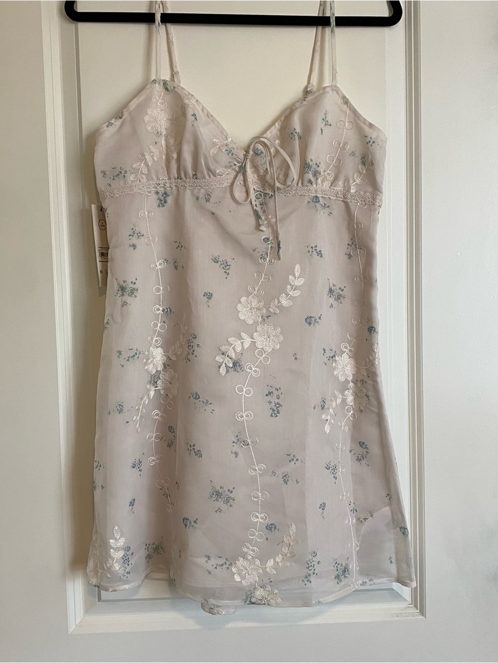 No Boundaries Pale Pink Floral Lace Mini Dress